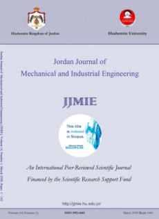 Jordan Journal Of Mechanical And Industrial Engineering